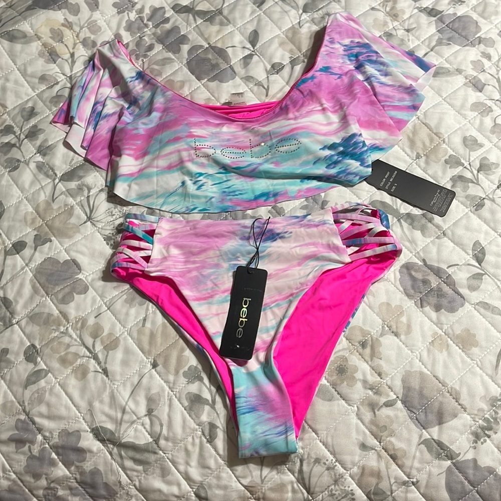 NWT Bebe 2 pc swimsuit S